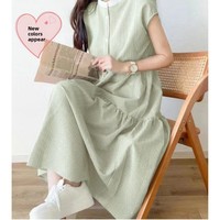 Robe longue décontractée noire sans manches pour femme, boutonnée sur le devant, taille empire froncée, coupe ample, style ballon, pour l'été et le quotidien