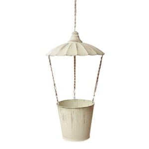 Vaso <span class=keywords><strong>per</strong></span> Fiori Sospeso in Ferro Anticato, Cesto <span class=keywords><strong>per</strong></span> Piante a Forma di Paracadute in Metallo Retrò, Vaso in Metallo <span class=keywords><strong>per</strong></span> Decorazione Giardino Esterno - Product Image 2