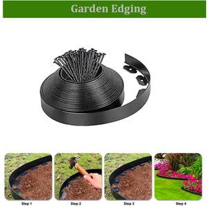 Landscape barding Garden bordatura in plastica prato flessibile per <span class=keywords><strong>giardino</strong></span> <span class=keywords><strong>aiuole</strong></span> albero circonda cortile percorso, nero - Product Image 3