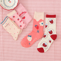 Chaussettes ras du cou OEM à pois rose pâle pour femmes, en coton et élasthanne, respirantes, tricotées, mignonnes et décontractées