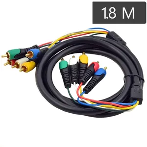 <span class=keywords><strong>Cable</strong></span> <span class=keywords><strong>AV</strong></span> Chapado en Oro de 1.8m con 5 Conectores RCA para HDTV, DVD, VCR, Reproductor de CD y Sistema de Cine en Casa, <span class=keywords><strong>Cable</strong></span> RCA de Audio/Video <span class=keywords><strong>RGB</strong></span> - Product Image 2