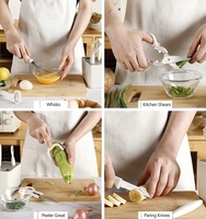Vente chaude 6 pièces couteau de cuisine ouvre éplucheur ciseaux éplucheur ensemble avec support accessoires de cuisine outils Gadgets de cuisine intelligents