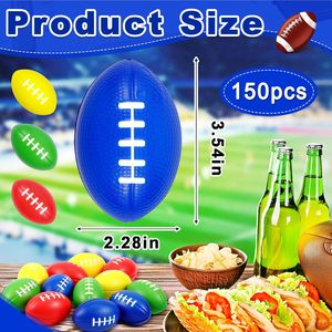 Lot de balles anti-stress en mousse PU souples en forme de ballon de rugby colorées pour la décompression - Product Image 2