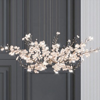 Suspension florale moderne de luxe K9 en cristal personnalisée villa LED design de lumière décorative lustre de raisin de salon créatif