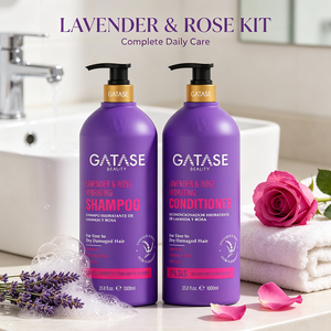 Shampooing et Après-Shampooing Hydratants Lavande & Rose 1000ml – Sans Sulfate, Apaisant pour Cheveux Secs, Abîmés et Colorés – Vente en Gros OEM - Product Image 6