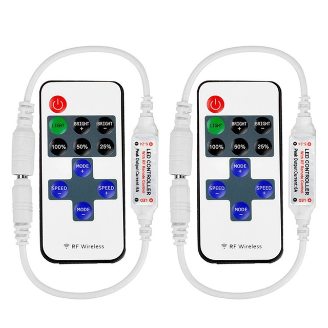 DC 5-24V Mini RF Wireless Remote 11 Keys Single Color Led Dimmer Controller for Monochrome Strip Light 3528 5050 2835