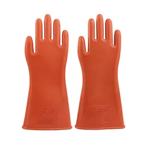 High Voltage 12KV Insulating Gloves Flat Electric Protection Electrician Labor Insurance Rubber Gloves
