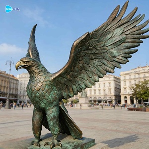 Scultura d'arte 3D personalizzata a grandezza naturale per esterni, aquila/gufo intagliata con stampa digitale in metallo bronzo per decorazione domestica a tema animale - Product Image 3