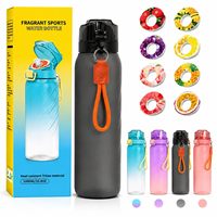 Bouteille et capsules 1L – Bouteille d'eau aromatisée dégradée avec bouchon saveur pour bouteille d'eau Tritan sport personnalisée – Idéale pour un cadeau