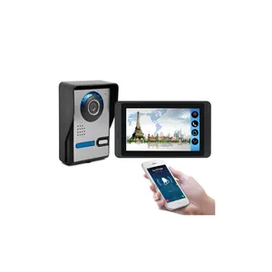 Groothandel condensator deurbel-7-inch condensator touch WiFi bedraad video deurbel met video camera mobiele telefoon remote call ontsluiten visuele intercom