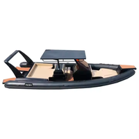 Bateau gonflable en aluminium de luxe noir Deep v Hull 29ft RIB860 Hypalon/Orca avec dessus en T pour la famille à vendre
