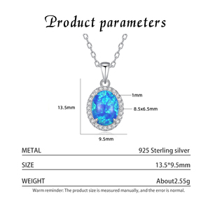 Collier pendentif en opale en argent sterling S925 plaqué or 18 carats exquis avec accent en zircon cubique délicat, bijoux pour femmes pour fiançailles et mariage - Product Image 4