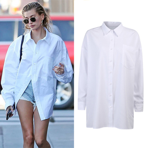 Clacive calle Tops para mujer blusas de manga larga de 2020 algodón con cuello blanco de otoño señoras blusas - Product Image 2