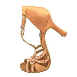 Vendita calda EVKOO raso in Suede di cristallo tacchi alti comodi <span class=keywords><strong>da</strong></span> <span class=keywords><strong>ballo</strong></span> <span class=keywords><strong>da</strong></span> <span class=keywords><strong>donna</strong></span> <span class=keywords><strong>scarpe</strong></span> <span class=keywords><strong>da</strong></span> 8.5CM tacco in Suede tessuto Sole - Product Image 1