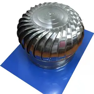 Ventilatore da tetto in acciaio inossidabile 500 600 700mm con cappuccio non alimentato a sfera di scarico turbina rotante senza ventola di alimentazione