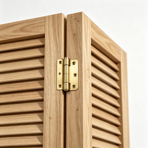 Volet de fenêtre horizontal moderne en bois massif, persienne à lamelles, finition brun naturel pour hôtel, villa, chambre - Product Image 5