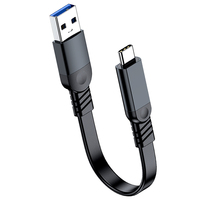Cable USB 3.2 Dual Tipo-C de 10 Gbps y 60 W con Carga Rápida, Cable Plano de 0.2 m/3 m para Laptop/HDD/Vehículo/Comercial/Cámara/Escáner de Código de Barras