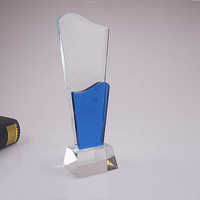 Plaque de cristal de champion de l'équipe de cristal unique personnalisée bleue