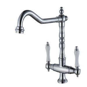 <span class=keywords><strong>Robinet</strong></span> mélangeur d'eau chaude et froide à <span class=keywords><strong>double</strong></span> poignée, <span class=keywords><strong>robinet</strong></span> de cuisine moderne pour hôtel, bec rotatif à 360 ° - Product Image 1