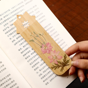 Bamboo <b>Bookmarks</b> With Pressed Flowers Mixed Colors Eco Friendly Home Office Use - Product Image 3