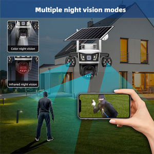 Caméra solaire à 3 objectifs avec vision nocturne, 6MP, batterie 8000mAh, caméra de sécurité sans fil extérieure PTZ - Product Image 6