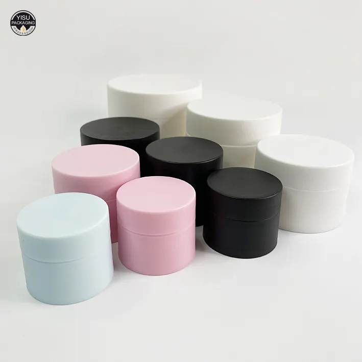 5ml 15g 20g 30g 50g empty sample cute colorful cosmetic jar Skin care cream container matte white blue pink black PP Plastic jar