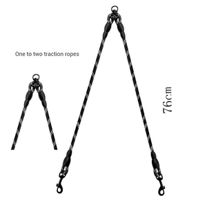 Naylon halat çift köpek tasma kayma kurşun 360 döner hiçbir arapsaçı çift yürüyüş tasma şok emici yansıtıcı Bungee tasma <span class=keywords><strong>2</strong></span> köpekler için - Product Image 1