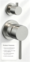 Robinet mitigeur encastré OEM mural pour salle de bain, mitigeur de douche en acier inoxydable 304 avec certification Watermark