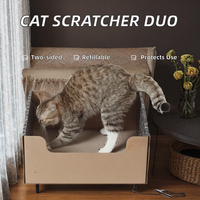 Boîte à gratter pour chat en carton, grise foncée, géométrique (lot de 2) |   Coussin ondulé double face de 7,5 pouces de hauteur pour chats d'intérieur