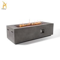 Table de foyer au propane de 60 pouces certifiée ETL et CE en GRC avec 70000 BTU, écologique pour la décoration extérieure du jardin