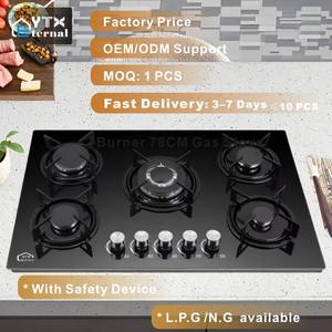 Table de cuisson à gaz à <span class=keywords><strong>5</strong></span> brûleurs en verre trempé de 36 pouces de qualité supérieure pour cuisines modernes - Product Image 3