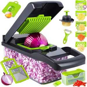 14 Pièces Hachoir Manuel de Cuisine pour Ail, Oignon, Fruits et Légumes, Outil en Plastique pour Samosas - Product Image 1