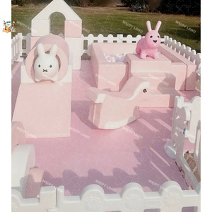 Commerciale popolare casa di rimbalzo colorata per bambini Soft Play attrezzatura per feste a noleggio parco giochi al coperto bianco rosa Baby Soft Play Set - Product Image 6