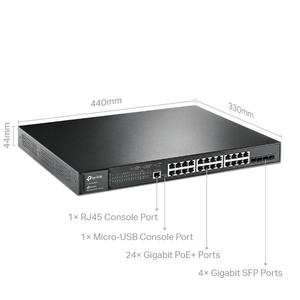 สวิตช์ TP-Link Omada TL-SG3428MP 28 พอร์ต Gigabit L2+ Managed Switch พร้อมพอร์ต PoE+ 24 พอร์ต ราคาดี - Product Image 2