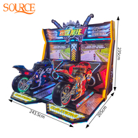 Machine de course moto 2 joueurs de 32 pouces, simulateur de jeu d'arcade à monnayeur pour parcs d'attractions et centres de jeux - Vente en gros