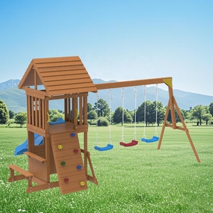 Playhouse vườn bằng gỗ leo khung sân chơi trẻ em sân sau bằng gỗ ngoài trời trượt trẻ em <span class=keywords><strong>Swing</strong></span> Set - Product Image 5