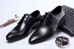New Designer Men's Lace-up Leather <b>Shoes</b> Business Formal <b>Shoes</b> Pointed-toe Trendy <b>Shoes</b> <b>Height</b> <b>Increasing</b> Autumn Breathable - Product Image 2