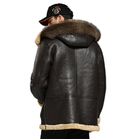 Blouson aviateur B3 en peau de mouton pour homme Manteau aviateur en cuir véritable Style RAF vintage