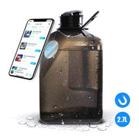 Bouteille d'eau carrée de 2,7 L sans BPA avec couvercle métallique, grande capacité, bouteilles de sport, gourde de haute qualité