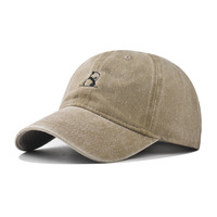 Venta al por mayor de alta calidad ajustable Vintage lavado 6 paneles al aire libre gorra de béisbol Panda bordado ala curva gorra de béisbol personalizada