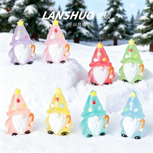 ตุ๊กตาคนแคระเรซิ่น Lanshuo สวมหมวกดาว ของตกแต่งคริสต์มาส พวงกุญแจ DIY งานฝีมือศิลปะ ของขวัญ - Product Image 1