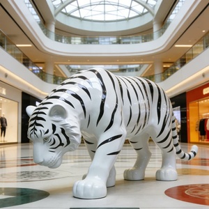 Estatua de Tigre Blanco Personalizada, Moderna y Ecológica, al Mejor <span class=keywords><strong>Precio</strong></span>, Estatua de Animal Grande para Jardín, Decoración Realista de Fibra de Vidrio - Product Image 3