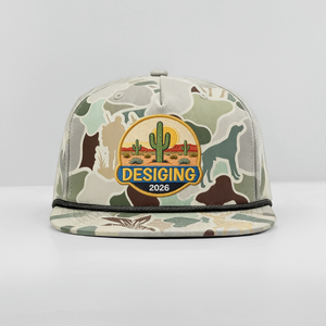 Casquette de baseball sportive OEM ODM personnalisée avec logo brodé, visière plate carrée, 256, vierge, 5 panneaux, snapback, corde, camouflage, style Dad Hat - Product Image 3