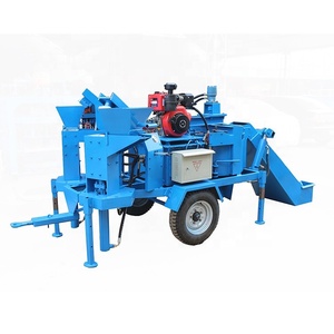 Machine à briques d'argile mobile hydraulique diesel robuste WT2-20M, moteur 18 CV, fabricant de blocs écologiques emboîtables, sans palette nécessaire - Product Image 1