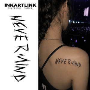 สติกเกอร์สักลายแฟนคลับ BTS แบบกำหนดเองของ INKARTLINK ลาย Nevermind ศิลปะบนร่างกาย กันน้ำ ติดทนนาน 2 สัปดาห์ กึ่งถาวร - Product Image 1