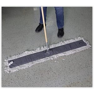 Tête de balai Boardwalk 1648 pour dépoussiérage, 48 x 5, en coton blanc/fibres synthétiques, enveloppement manuel, panier en plastique avec clip pour usage domestique - Product Image 6