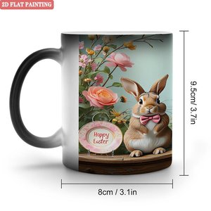 Tasse à café magique 11oz en céramique noire givrée, mug changeant de couleur à la chaleur, pour une surprise d'anniversaire - Product Image 1