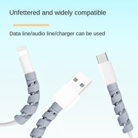 Protector de Cable de Silicona, Anti-Rotura, Anti-Desgaste, Funda Flexible para Cable de Carga USB Tipo-C, Cargador de Teléfono, Cable de Carga para Ratón