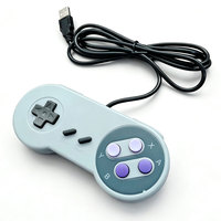 Manette USB rétro SNES avec boutons violets, filaire, pour Super Nintendo