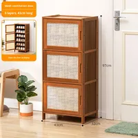 Meuble à chaussures sur pied en bambou haut de gamme, entrée, salon, mobilier de maison, design moderne et simple, 5 étagères, multifonctionnel